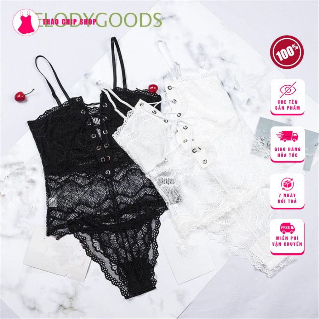 [HÀNG CAO CẤP] Bộ đồ lót liền thân một mảnh ren co giãn mềm mịn gợi cảm sexy quyến rũ THẢO CHIP - DN