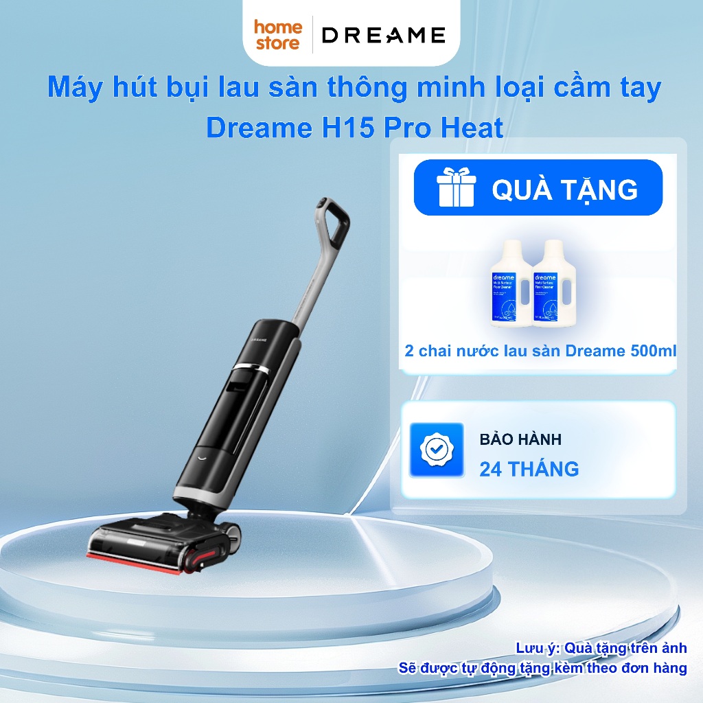 Máy Hút Bụi Lau Sàn Cầm Tay Dreame H15 Pro Heat | Điều Khiển Qua Ứng Dụng | Tự Giặt, Sấy Cuộn Lăn - 