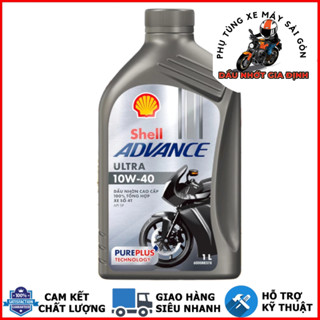 Nhớt tổng hợp Shell Advance Ultra 10W40 1 LÍT SP dành cho xe số, côn tay, PKL