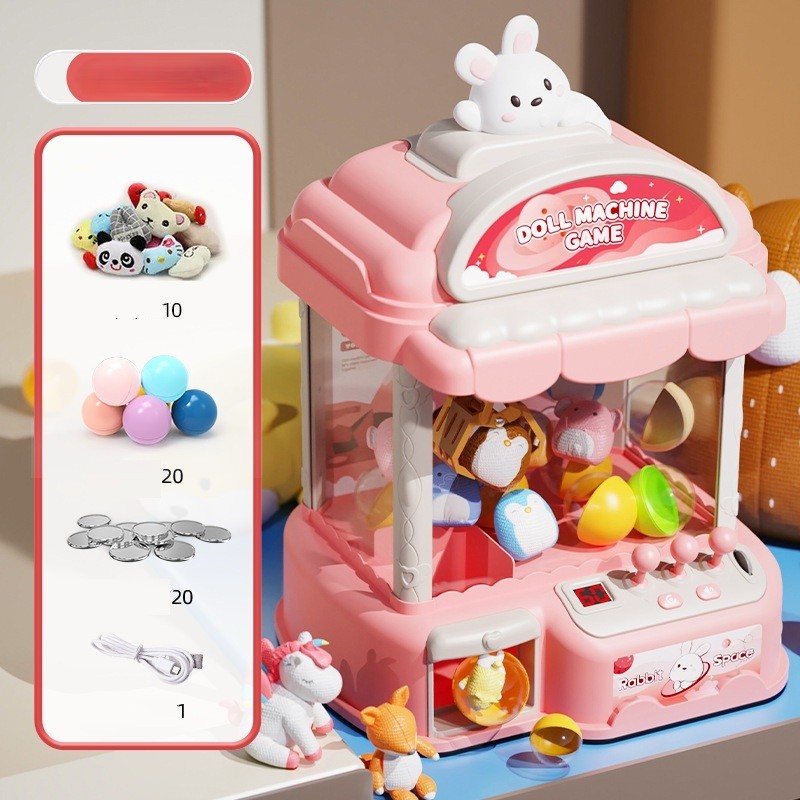 Máy Gắp Thú MINI, máy gắp gấu bông MINI, Máy gắp thú Mẫu Mới Đèn Nhạc Nhiều Gấu Bông Cho Bé