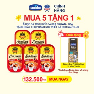  10 Lon Cá Trích Sốt Cà 125g Tặng 1 Hộp Bánh Quy Phết Cá Ngừ vị nấm Truffe 