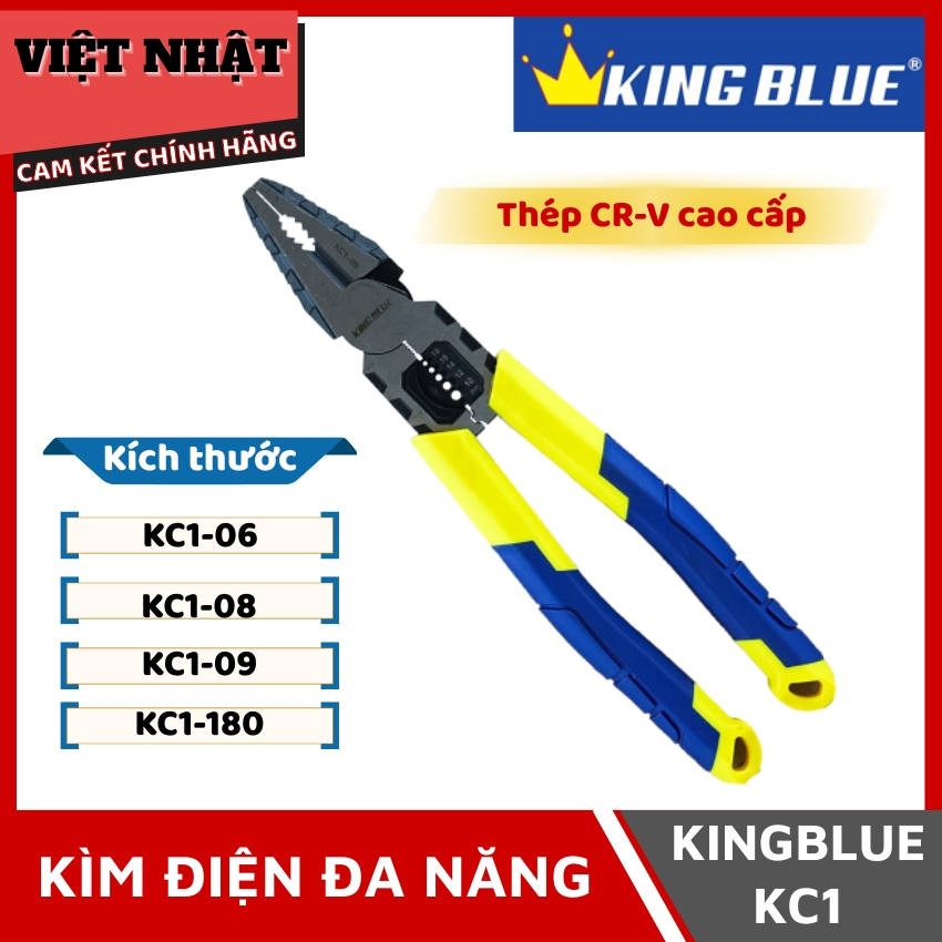 Kìm điện đa năng Kingblue KC1, 4 phân loại kích  thước KC1-06, KC1-08, KC1-09, KC1-180