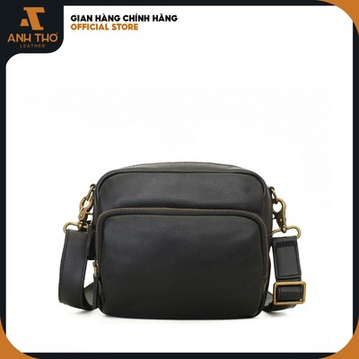 Túi đeo chéo M2CB-10 kích thước 21x18cm, chất da bò hạt tự nhiên mềm mại, bảo hành 03 năm, Anh Tho Leather