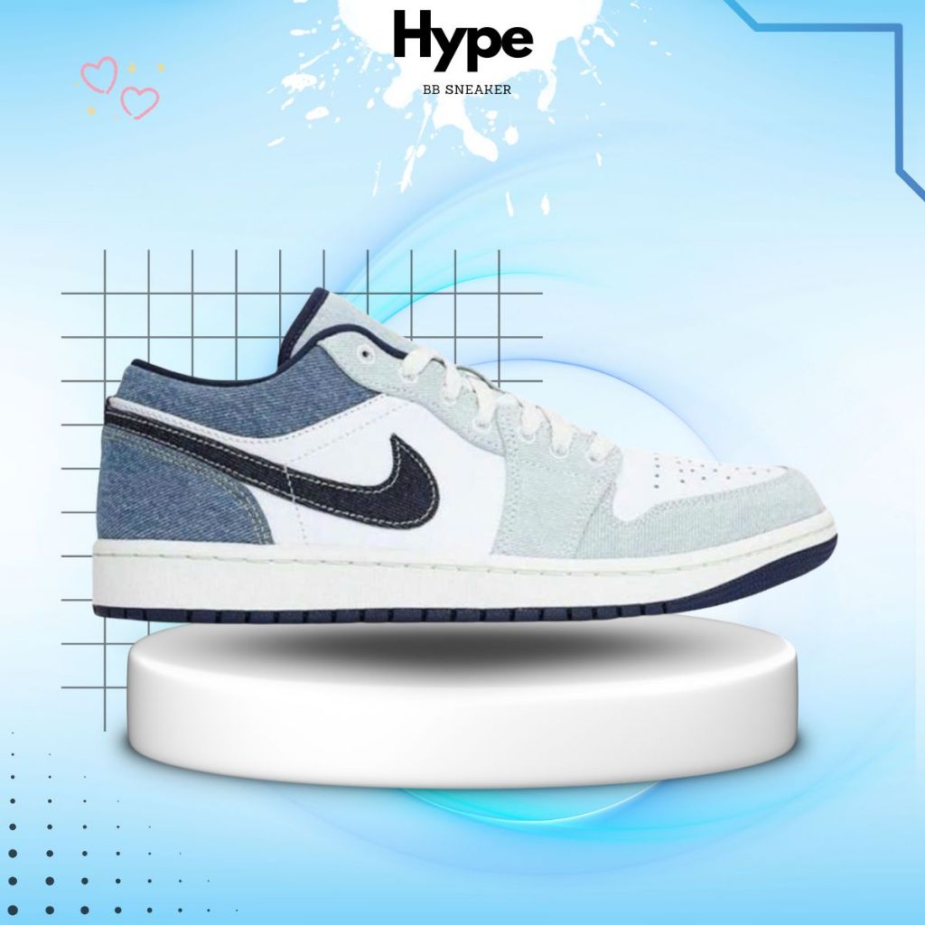 Giày_Jordan 1 Low SE 'Light Denim', Giày JD1 cổ thấp nam nữ full box
