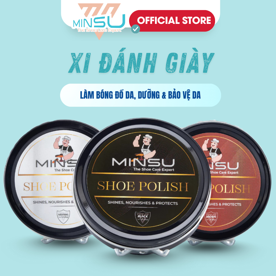 Xi Đánh Giày Shoe Polish MINSU M7939 Dạng Sáp Gíup Đánh Bóng, Bổ Sung Màu Cho Gìay, Đồ Da, Nội Thất