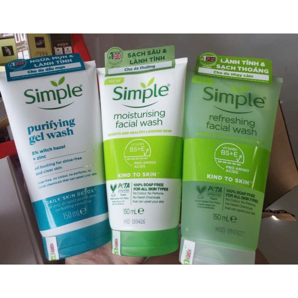 Simple sữa rửa mặt 150ml chính hãng