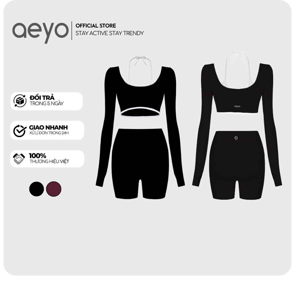 Set đồ tập gym nữ Bliss đùi aeyo - bộ đồ thể thao tập gym yoga pilates quần biker, áo tay dài