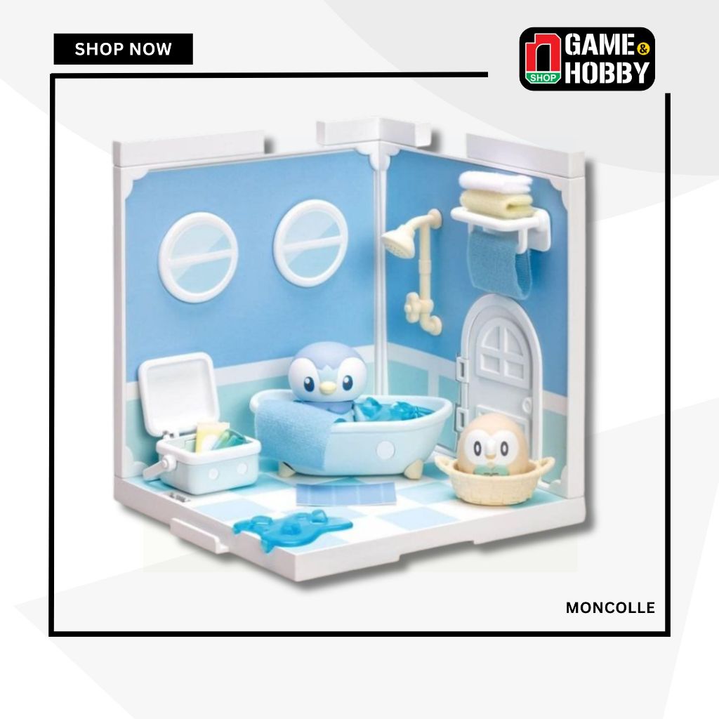 Pokemon Pokepeace House Bathroom Piplup & Rowlet - Sản phẩm chính hãng Takara Tomy