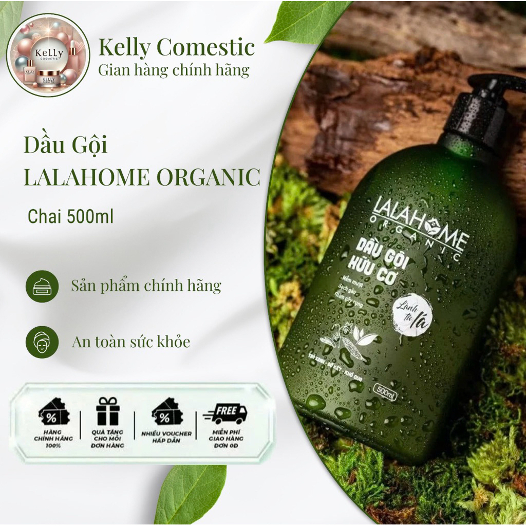 Dầu gội LALAHOME ORGANIC - Ngăn ngừa gàu, rụng, giúp tóc chắc khỏe, suôn mượt  - Chai 500ml