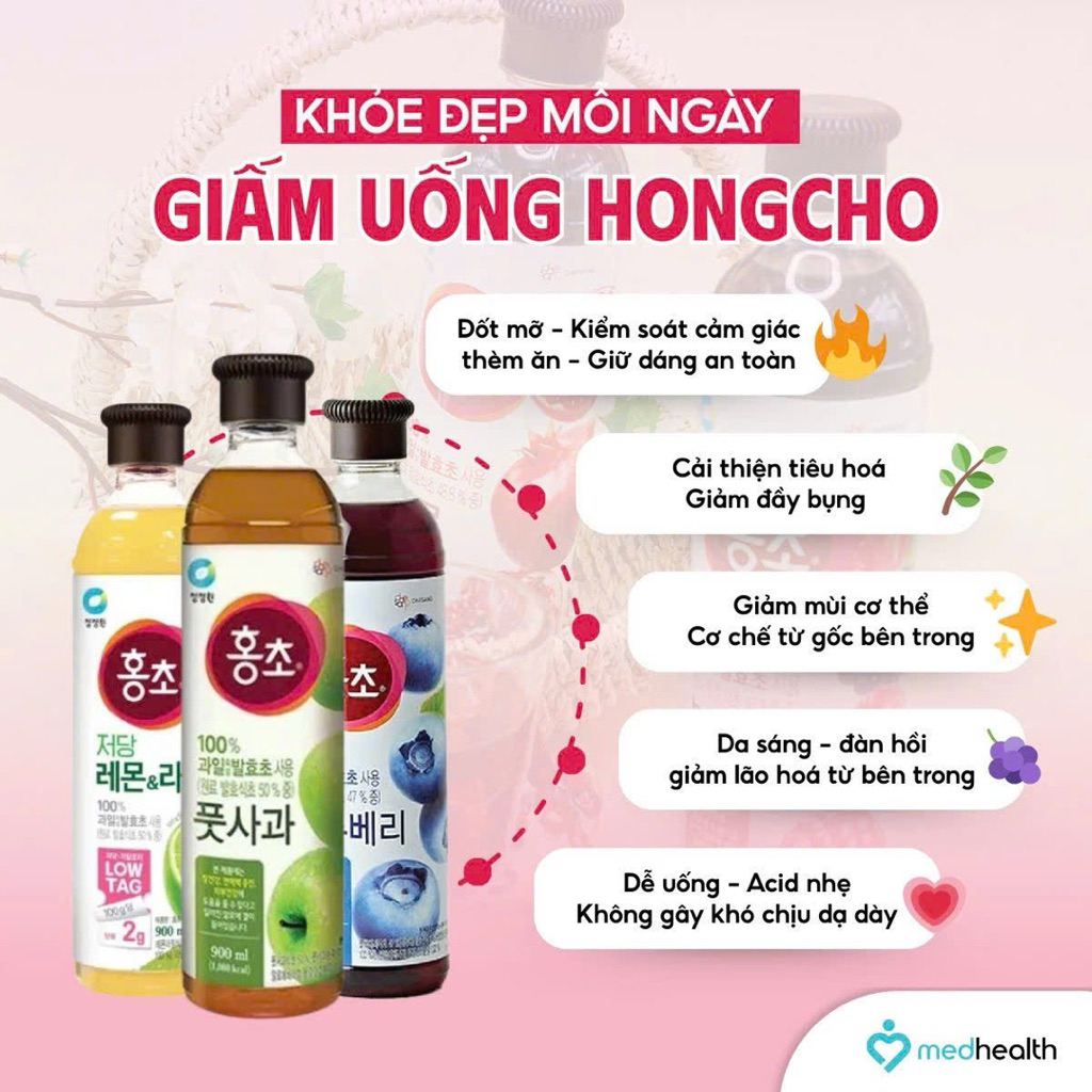Full 6 vị - Giấm Hoa Quả Hongcho O'food Hàn Quốc - Hàng nhập khẩu chính nghạch