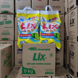  COMBO 2 GÓI 9KG Bột giặt LIX Extra Hương Chanh - Tẩy Sạch Vết Bẩn Cực Mạnh - Lixco Việt Nam 
