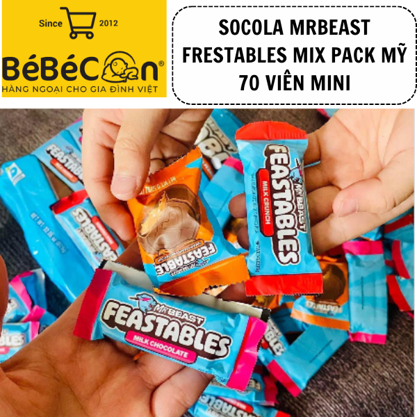 [XÉ LẺ] Socola MR.BEAST FEASTABLES 909g 70 thanh _Feastables MrBeast Đầy Đủ Vị