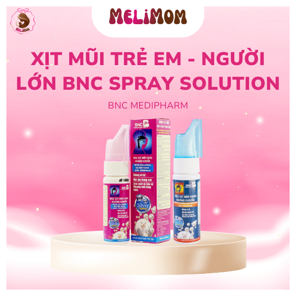 Xịt mũi vệ sinh muối biển thảo dược BNC SPRAY SOLUTION BNC Medipharm hỗ trợ sạch mũi, giảm nghẹt mũi