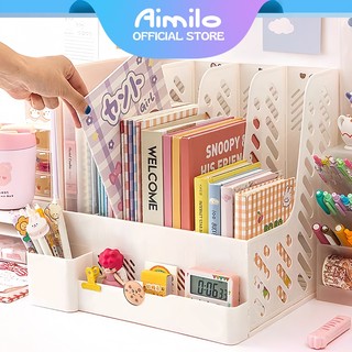  Aimilo Giá Để Tài Liệu 4 Ngăn Kệ Nhựa Đựng Sách Đơn Giản Decor Bàn Học 