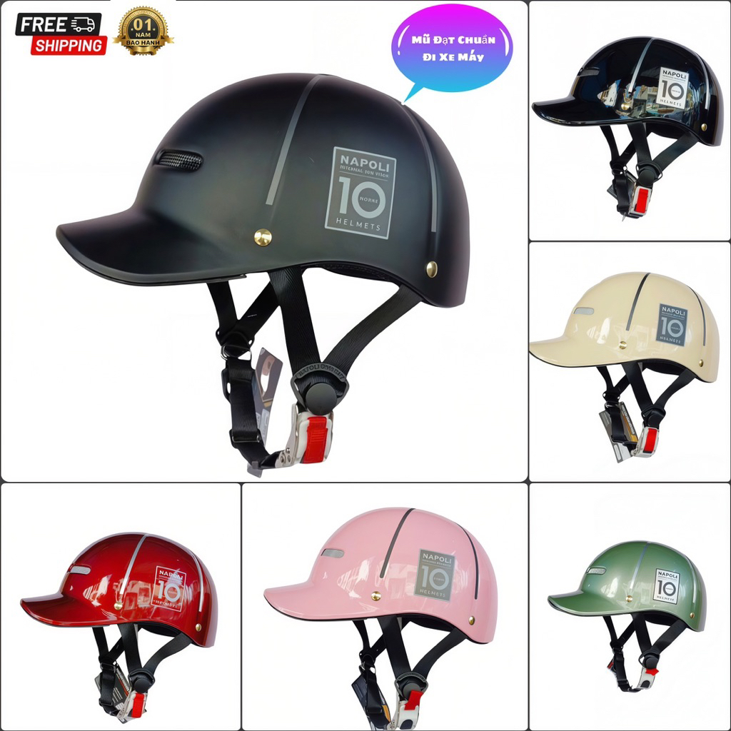 Mũ Bảo Hiểm N688 lưỡi Trai Đạt Chuẩn Đi Xe Máy, Kiểu Dáng Lưỡi Trai, Vật Liệu ABS,EBS, Vừa Vòng Đầu 