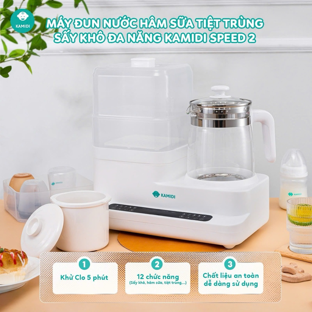 BÌNH THỦY TINH THAY THẾ CHO MÁY HÂM SỮA KAMIDI SPEED 2