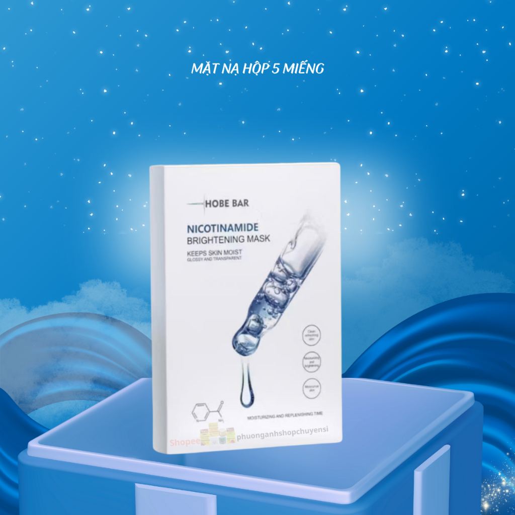 Mặt Nạ HOBEBAR Niacinamide Dưỡng Ẩm Sáng Da Hộp 5 Miếng