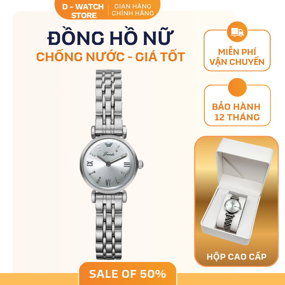 Đồng hồ nữ JRANDE mặt nhỏ dây thép – Chống nước, sang trọng