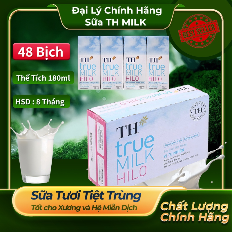 Sữa TH True Milk HiLo 180ml Tiệt Trùng  Đại Lý Chính Hãng TH True MIlk