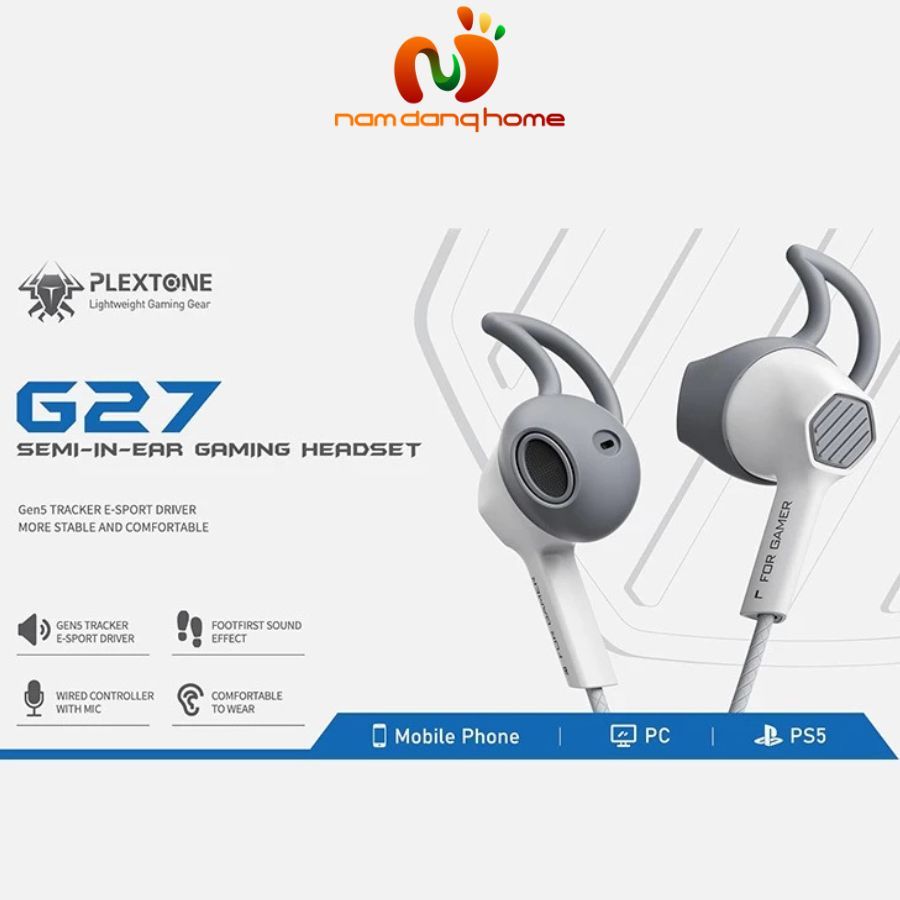 PLEXTONE G27 - Tai Nghe Gaming Trang Bị Màn Loa Kép, Dây Cáp Nylon Bện Chắc Chắn