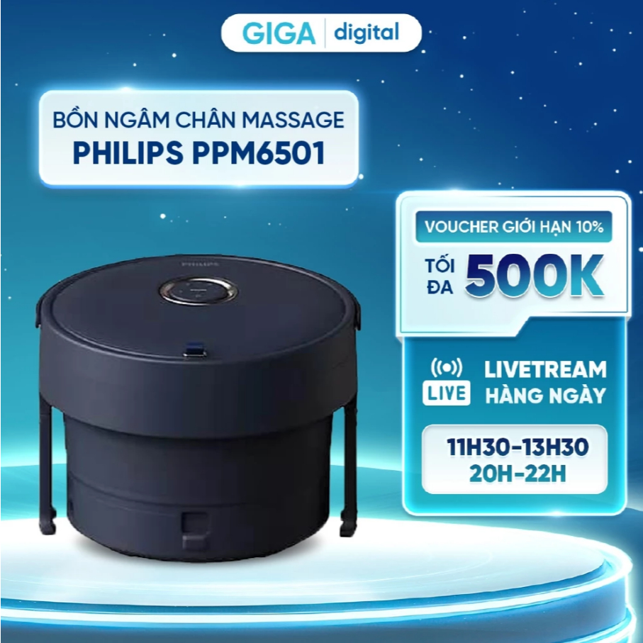 Bồn ngâm chân - Máy massage chân Philips PPM6504 - Philips PPM6501 - Công suất 800W - Massage thủy l