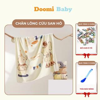 [Hàng Mới] Chăn Lông Cừu San Hô Cho Bé Kích Thước 80x80cm Doomi Baby - HT818