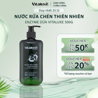  Nước rửa chén thiên nhiên enzyme dừa VITALUXE 500g sạch dầu mỡ diệt khuẩn an toàn không hại da tay 
