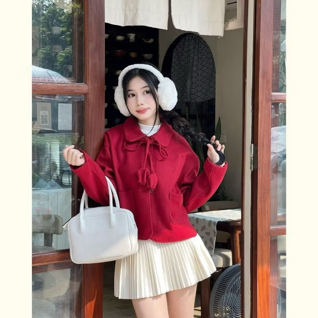 Pass[thanh lý] Áo khoác dạ ép 29feb. closet (ảnh thật_Đọc kỹ mô tả)