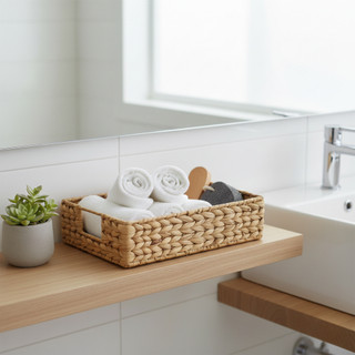 VIETBAS Bí quyết Decor nhà cửa: Khay Mây Đan đựng đồ cá nhân cực xinh.