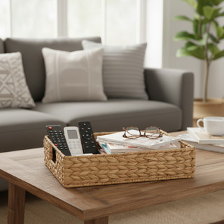 VIETBAS Bí quyết Decor nhà cửa: Khay Mây Đan đựng đồ cá nhân cực xinh.