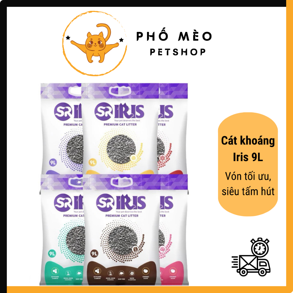 Cát khoáng Iris 9L - Cát vệ sinh mèo