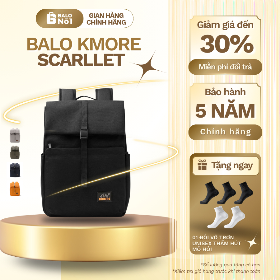 [KMORE] Balo Laptop Thời Trang Kmore The Scarllet 15.6inch