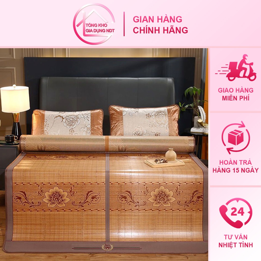 Chiếu Trúc Vân Gỗ, Chiếu Trúc Lụa Tăm Dùng Mùa Hè Kích Thước 0,8m x 1m9, 1m2x1m9, 1m5x1m8, 1m6x2m và