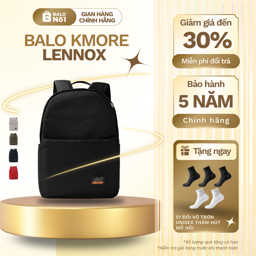 [KMORE] Balo Laptop 15.6inch Kmore The Lennox Nhiều Màu