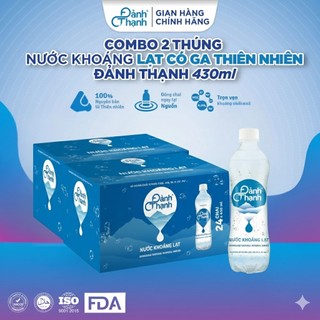 Combo 2 - 5 Thùng Nước Khoáng Lạt Có Gas Đảnh Thạnh 430ml pH9+ (Thùng 24 Chai) -  Giàu Vi Khoáng