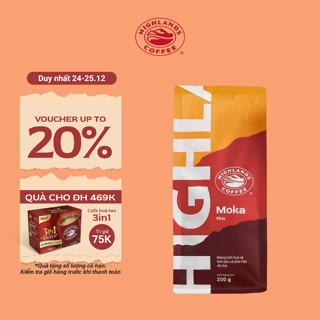  Cà phê rang xay Moka Highlands Coffee gói 200g Cafe 