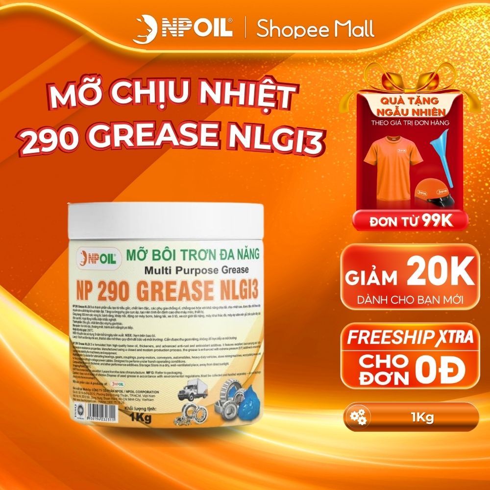 Mỡ bôi trơn chịu nhiệt NPOIL 290 Grease hũ 1kg