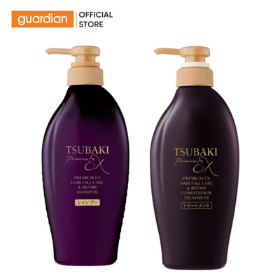Combo Dầu Gội & Dầu Xả Hỗ Trợ Giảm Gãy Rụng Tsubaki Premium Ex Hair Fall Care & Repair Shampoo & Comditioner 450ml