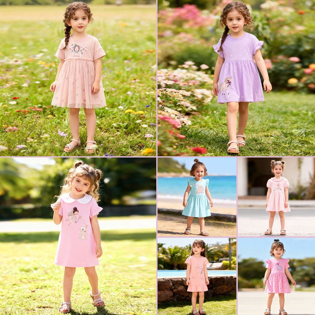 BST Váy hè cotton mềm mại công chúa Little Maven cho bé gái 2-8 tuổi DS2- TILANI Store