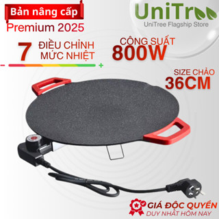 Chảo Nướng Điện Chống Dính Không Dầu 36cm, Bếp Nướng Điện BBQ Mặt Chảo Chống Dính,Điều Chỉnh Được Nhiệt