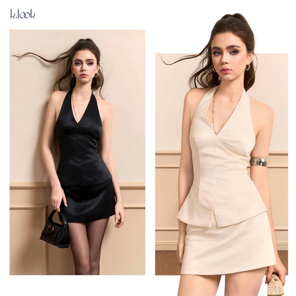 KLOOK Chân váy ngắn nữ ÉLORA Aurice, chân váy cạp cao dáng A ngắn phong cách tiểu thư tôn dáng