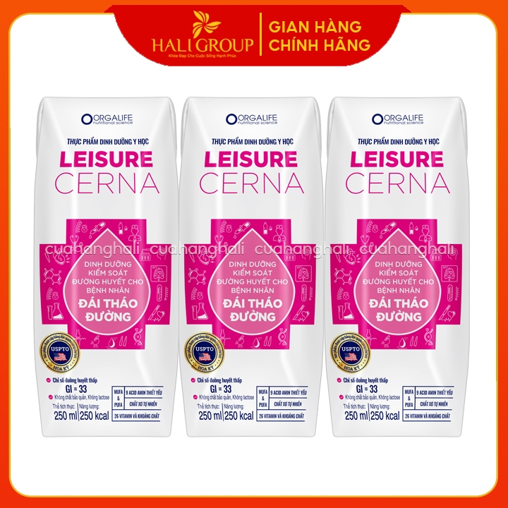 Lốc 3 Hộp Leisure Cerna, Soup Uống Dinh Dưỡng Hỗ Trợ Kiểm Soát Đường Huyết (250ml/Hộp)