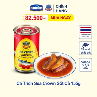 SS5 -  5 Lon Cá hộp Sea Crown Cá Trích Sốt Cà 155 g