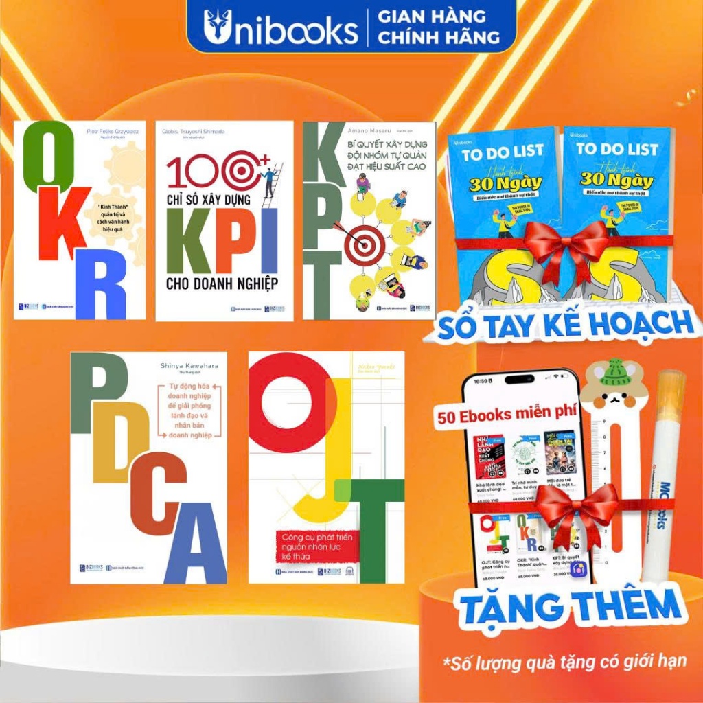 Sách - Trọn bộ Quản trị và vận hành doanh nghiệp từ A - Z: PDCA + OKR + OJT + KPT + 100 chỉ số xây d