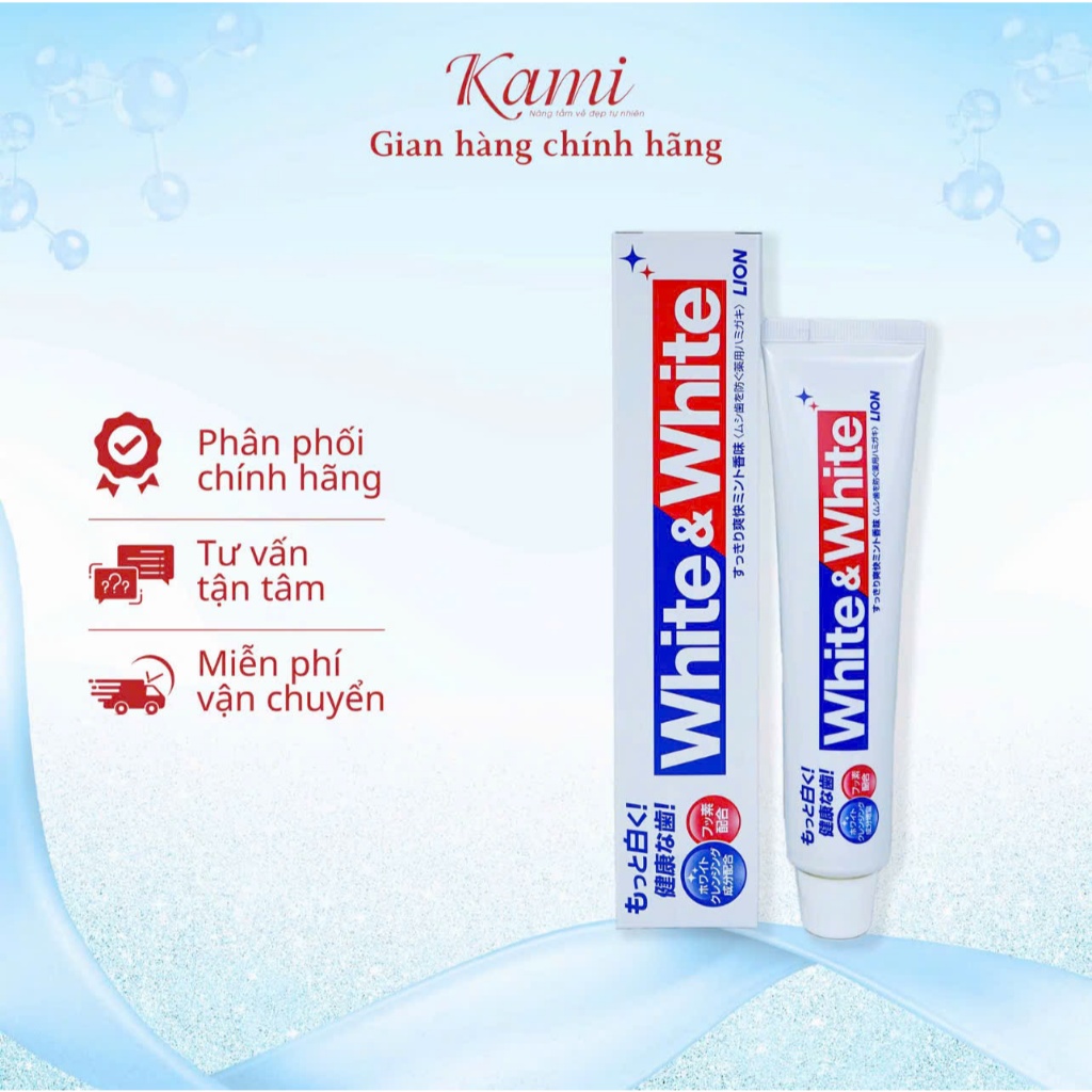 Kem đánh răng White & White Nhật Lion 150g