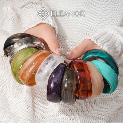Vòng tay nữ arcylic Eleanor Accessories phối trơn nhiều màu phụ kiện trang sức lắc tay basic 11221