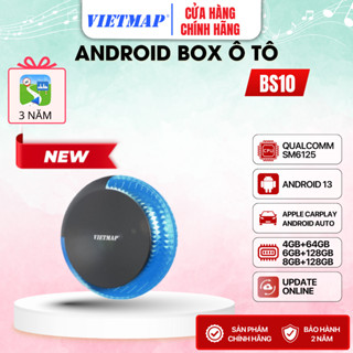  Android box ô tô Vietmap BS10 dẫn đường Vietmap Live kết nối Carplay và Android Auto không dây 