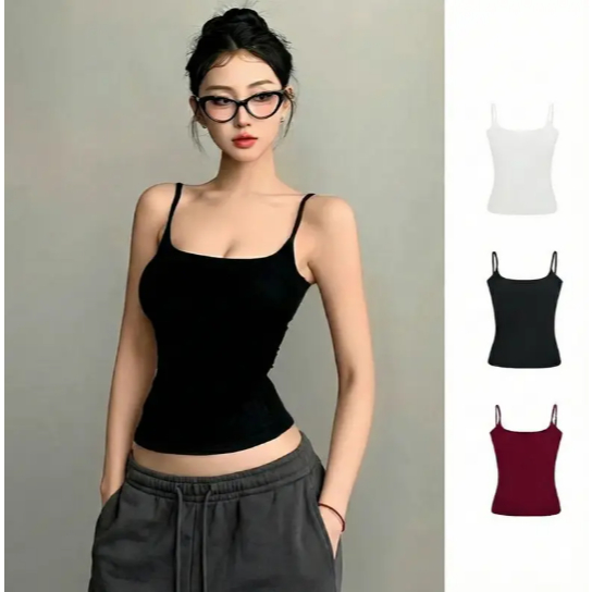 Áo Hai Dây Nữ Basic Ôm Dáng Chất Thun Cotton Mịn Tôn Dáng | BigBuy360 - bigbuy360.vn