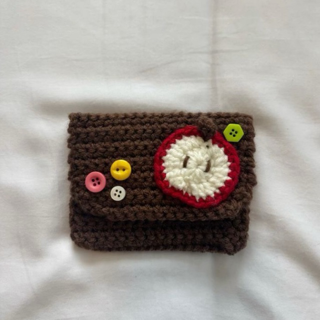 Ví Len Mini Handmade Táo Đỏ Cute | Ví Mini Đựng Tiền & Thẻ