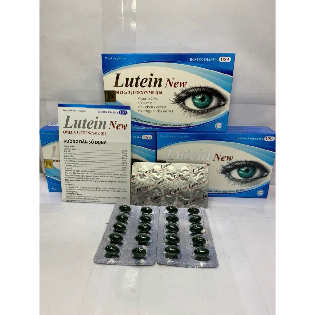 Viên Uống Bổ Mắt- LUTEIN NEW Bổ Sung Lutein, Cao Việt Quất Cải Thiện Thị Lực, Giảm Mỏi Mắt - Hộp 30 